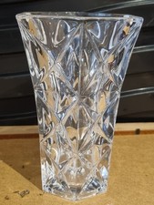 Beautiful Glass Vase Heavy + Stable Beautiful Designs 13cm High 9cm Across Rim