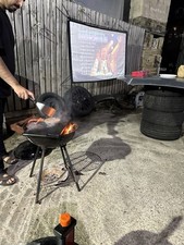 Outdoor Projector Screen  Built In Stand, 80 Inch 16:9, Portable Projector Scree