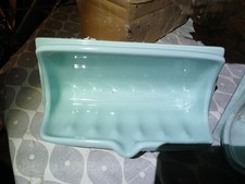 Vintage Blue Ceramic wall mounted Soap Dish Tray Shower 1971