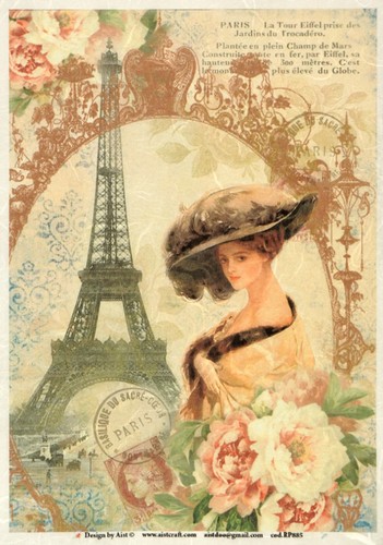 Vintage paris eiffel tower - paris, a4