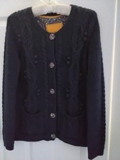 Heavyweight Wool/Mohair Cardigan Size 10 Dark Navy