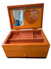 Mele Wooden Layered Jewellery Box Mirrored Draw Tray Ornate 