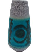 Vintage Blue Ceramic Textured Vase Art Decor