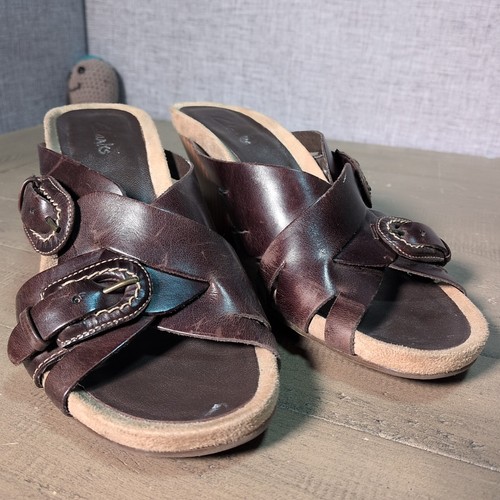 Clarks brown leather wedge - clarks,