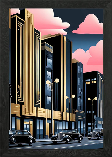 Art deco cityscape - deco, retro