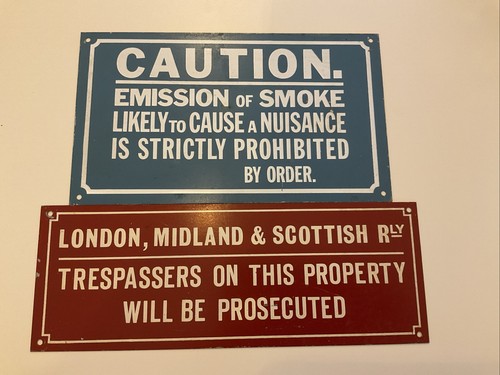 Tin railway signs - tin,
