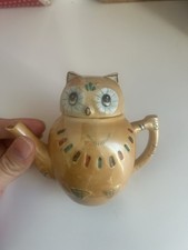 Vintage Owl Teapot • Hand Painted Ceramic • Made in China • Novelty Collectible