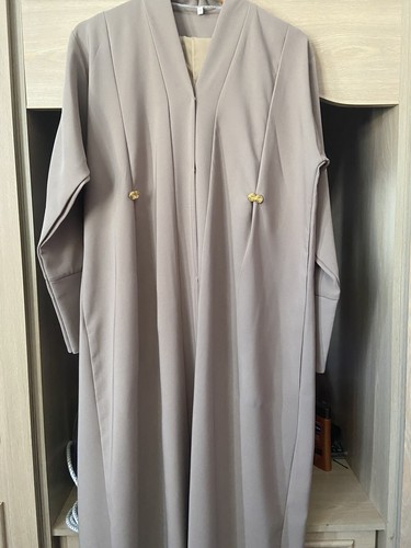 Dubai beige abaya nida fabric - abaya,