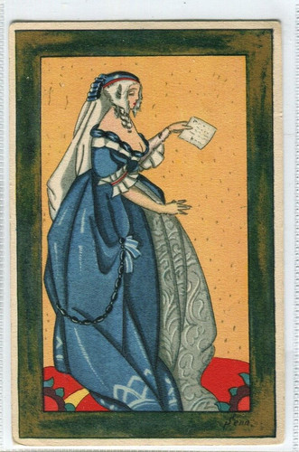 Lady with letter swiss - lady,