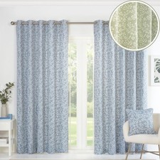 Floral Eyelet Curtains Fully