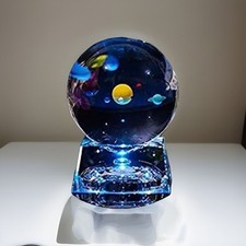 Crystal ball solar system - crystal, 3d