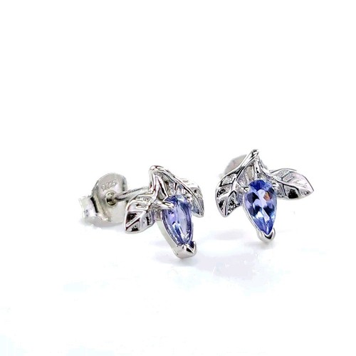 Natural tanzanite leaf - natural, stud
