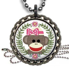 Sock Monkey Kids Bottle Cap