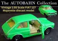 BRIGHT GREEN FIAT 127 ORIGINAL 1970's FRENCH MAJORETTE VINTAGE DIECAST MODEL CAR