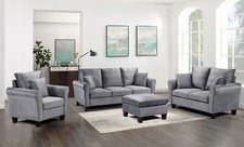 Brushed Velvet Sofa 3 Seater 2 Seater Chair Footstool Grey Brown or Mink