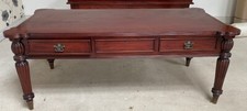 Solid Mahogany Coffee Antiqued Table  ex-display 3 drawer brass LOCKABLE handles