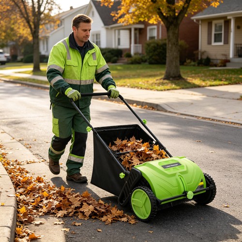 Hand push lawn sweeper - push, cm