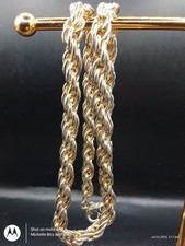 Gold Tone Thick Rope Necklace
