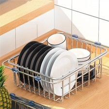 Premium Stainless Steel Adjustable Sink Dish Drainer Rack for Quick Drying