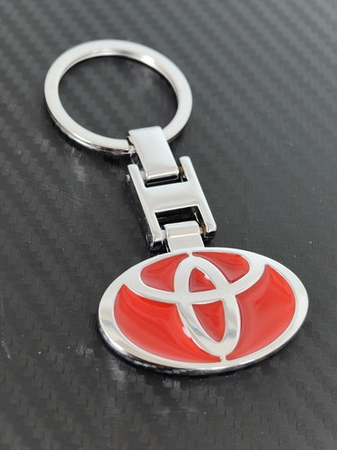 Toyota keyring red chrome - red,