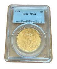 US 1924 Gold $20 20 Dollars PCGS MS64 Double Eagle Saint Gaudens