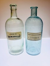 2 x large Glass Pharmacy