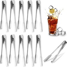 10 Pcs Kitchen Tongs Food Tongs Stainless Steel Tongs Mini Sweet Tongs Small for