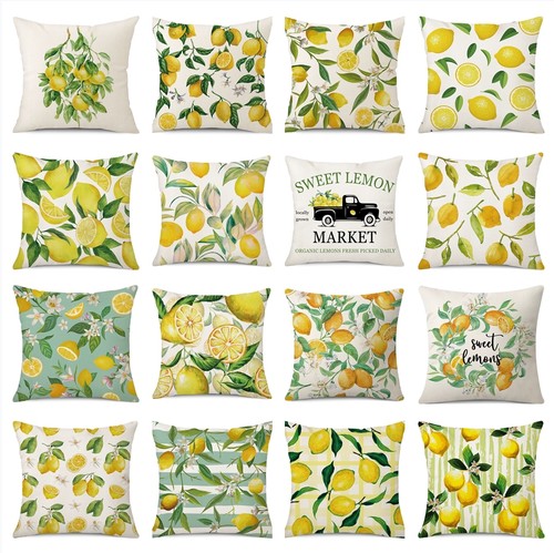 Summer lemon throw pillow - lemon,