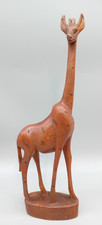 HAND CARVED WOOD Vintage Wildlife figurine 11.5" Giraffe. African Ethnic