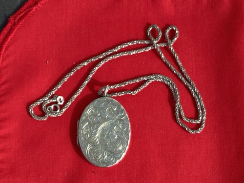 Large vintage silver locket - vintage,