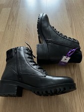 Lotus Black Leather Ankle