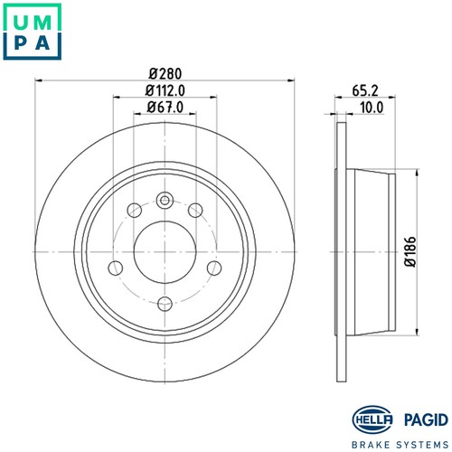 Brake disc 8dd 355 - disc, 127-241