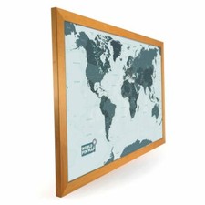 Laminated World Pinboard Map