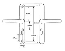 UPVC Door Handle White 48PZ