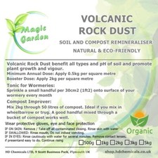 Volcanic Rock Dust Organic Fertiliser Soil Compost Remineraliser 500g FREE UK PP