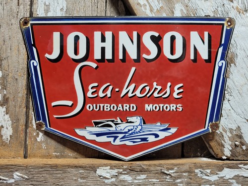 Vintage johnson porcelain sign - johnson,
