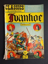 Ivanhoe Sir Walter Scott Classics Illustrated UK HRN 10 1952 2/- 2 Shillings