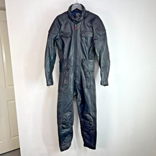 Vintage Hein Gericke 1 Piece Leather Motorcycle Suit in Black EU size 50