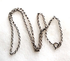 Vintage sterling silver rolo belcher link chain necklace 16.75 inches 2mm 2.02g