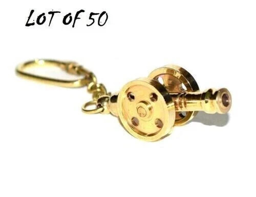 Brass ship cannon - cannon, chain