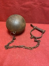 Metal Ball And Chain Stamped Newgate Prison Working Lock And Key Rusty Metal