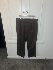 BLUE HARBOUR CHINOS STORMWEAR SIZE 38W  L31 FLAT FRONT BROWN