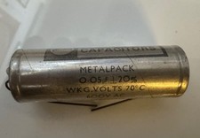 0.05uf 600V VAC Plessey Metalpack Capacitor NOS Vintage RS In