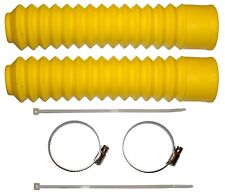 motorcycle front fork gaiters YELLOW, pair medium, h/duty 250 x 32 x 50, 15 rib