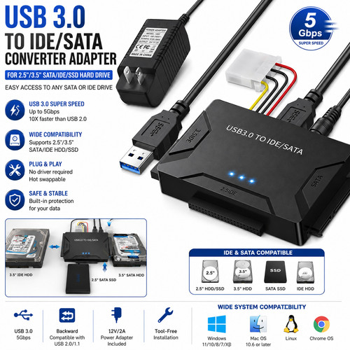 Usb ide sata converter - ide/sata,