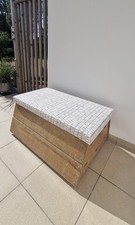 Pommel School Horse Storage Bench Upcycled. Solid Pine. Vintage