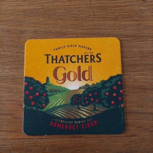 Thatchers gold cider beermat - cider,