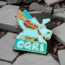 Vintage Ogri Lapel Badge, Ace