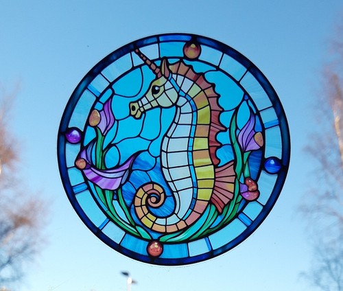 Sea horse colourful decorative - sea,
