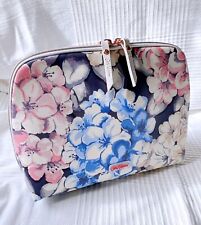 Cath Kidston Curve Top Cosmetic Bag in Pink & Blue Rhododendron Print